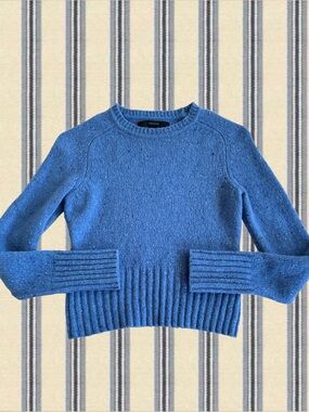 Express Dusty Blue Crewneck Ribbed Hem Sweater